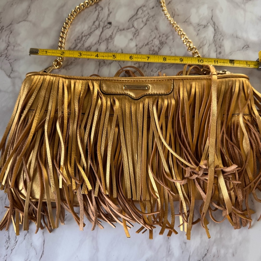 Rebecca Minkoff Finn Fringe Crossbody Bag Leather Boho Convertible Clutch EUC - Picture 10 of 10